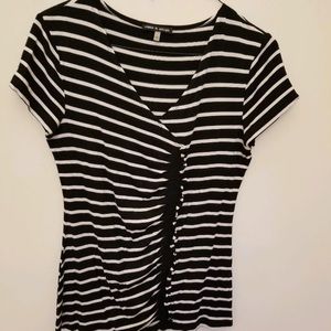 Rarely worn blue striped top. Jersey material.